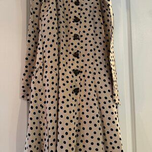Ann Taylor Dot Tie Waist Button Front Maxi Skirt